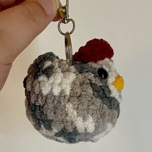 Plush Crochet Chicken Bag Charm/Keychain
